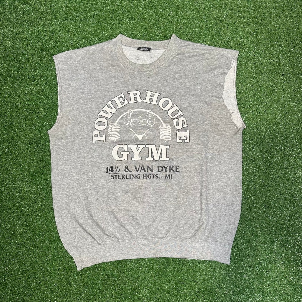 Vintage 90s‎ Powerhouse Gym Cutoff Sweatshirt Made in USAA Mens XL - Picture 16 of 16